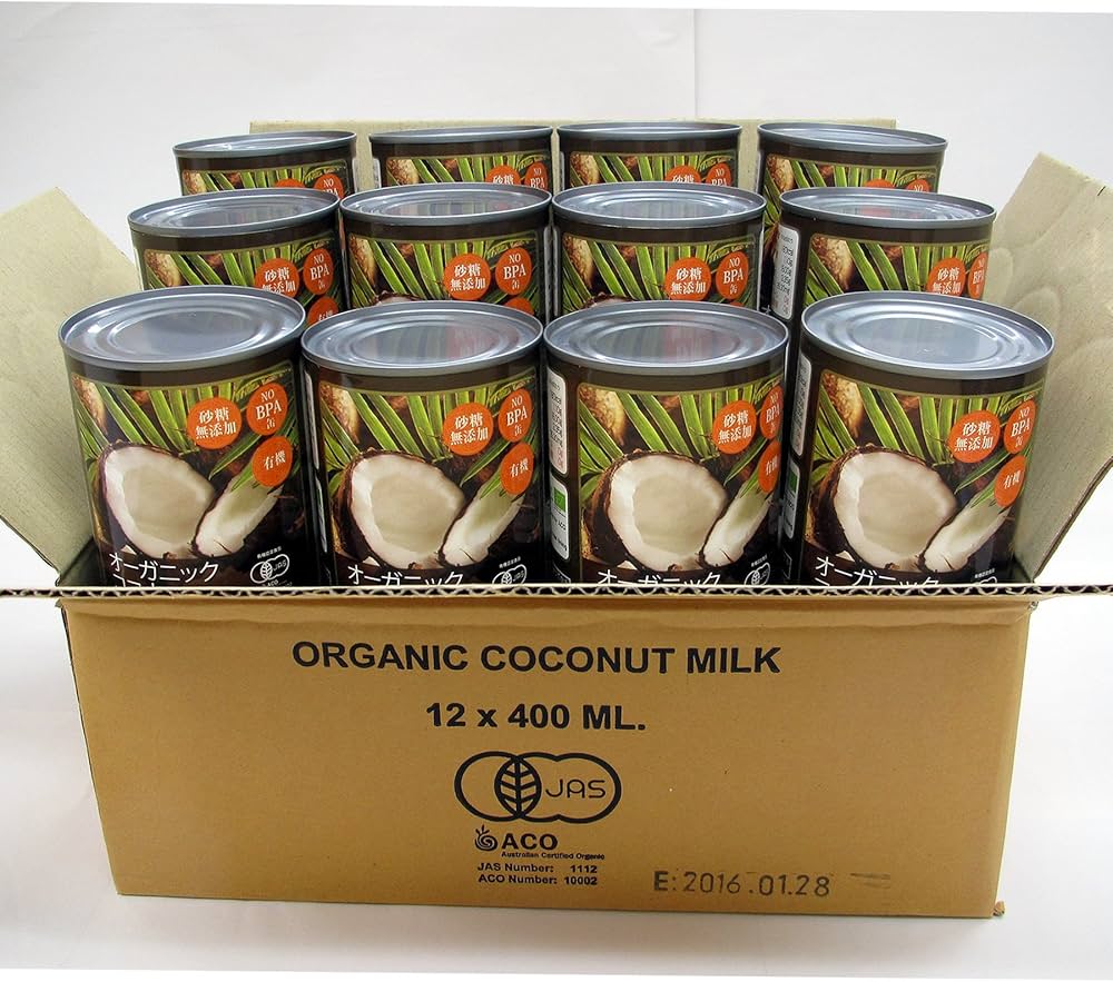 Amazon | オーガニック ココナッツミルク400ml×12缶セット 有機JAS認定