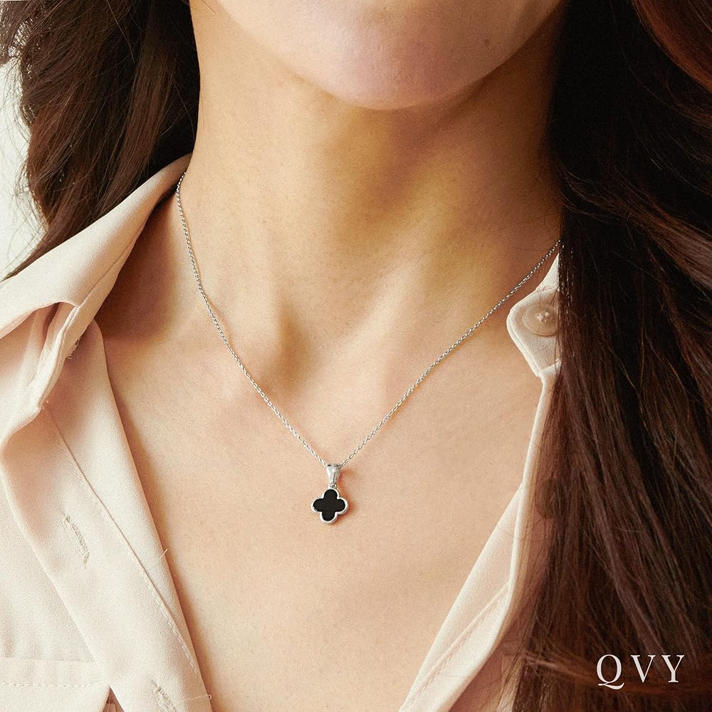 Amazon.co.jp: QVY 上品な四つ葉のクローバーネックレス 女性用 18K