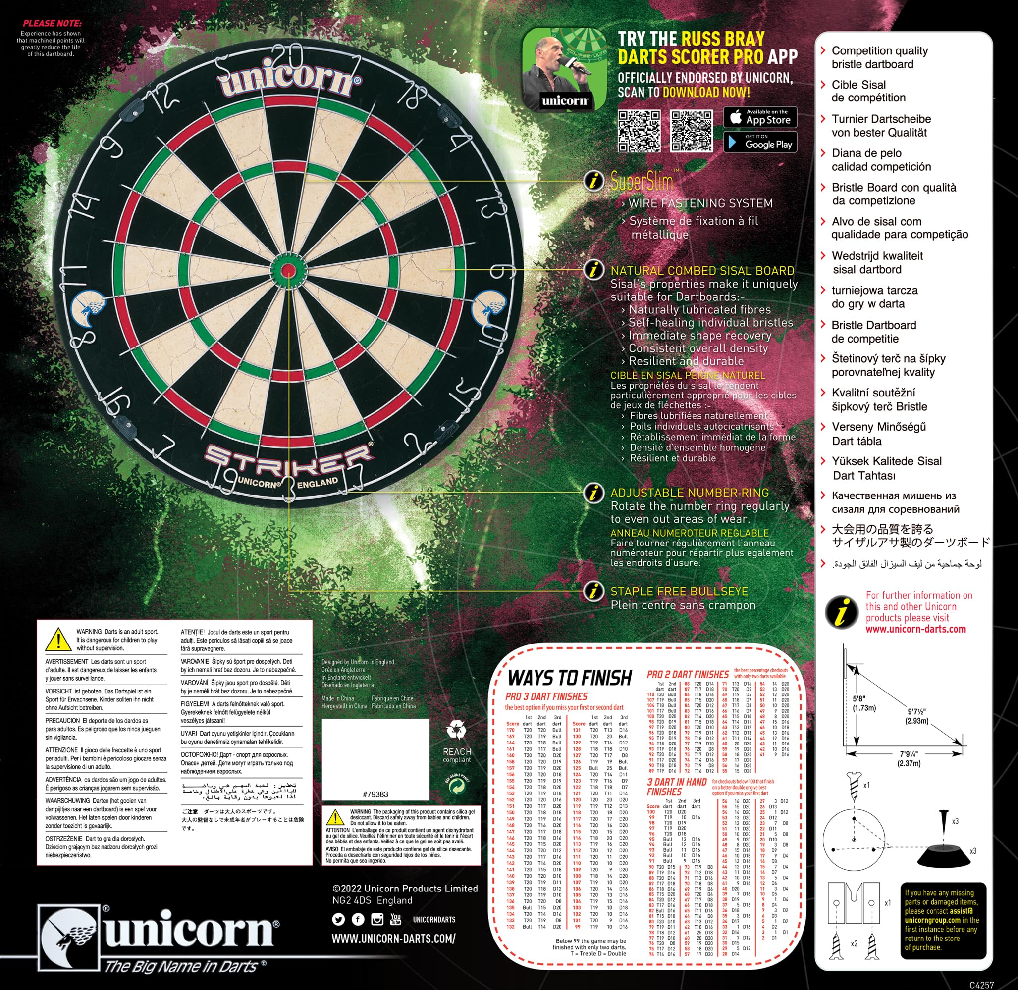 Amazon.co.jp: unicorn STRIKER Dartsboard : スポーツ＆アウトドア