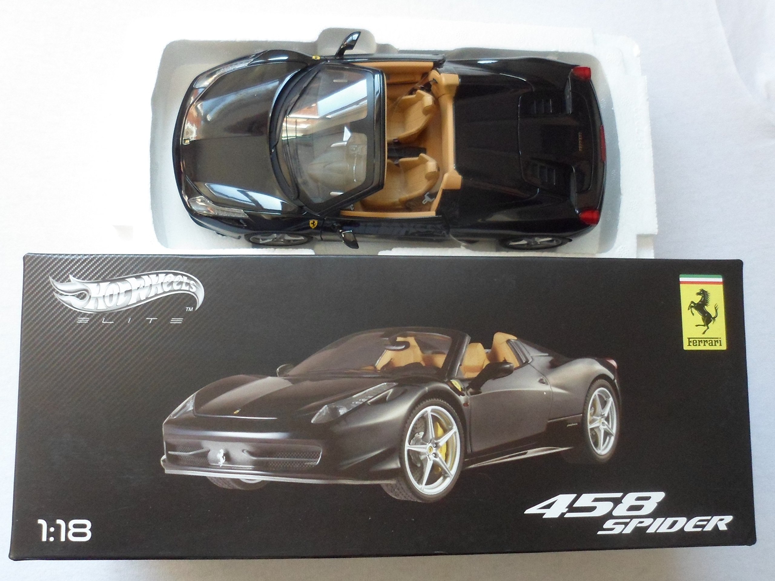 Amazon | MATTEL 1/18 フェラーリ 458 スパイダー ブラック 完成品
