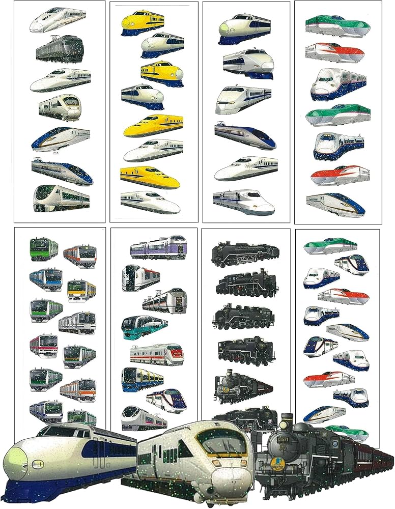 Amazon | 奥山商会 全66車両セット Lin-ne 電車機関車シール ラメ入り