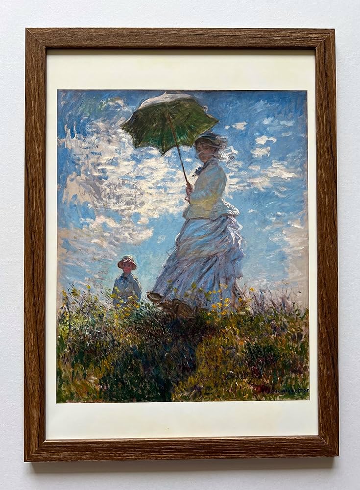 Amazon.co.jp: 『日傘をさす女』 モネ A4 フレーム付 光沢紙プリント