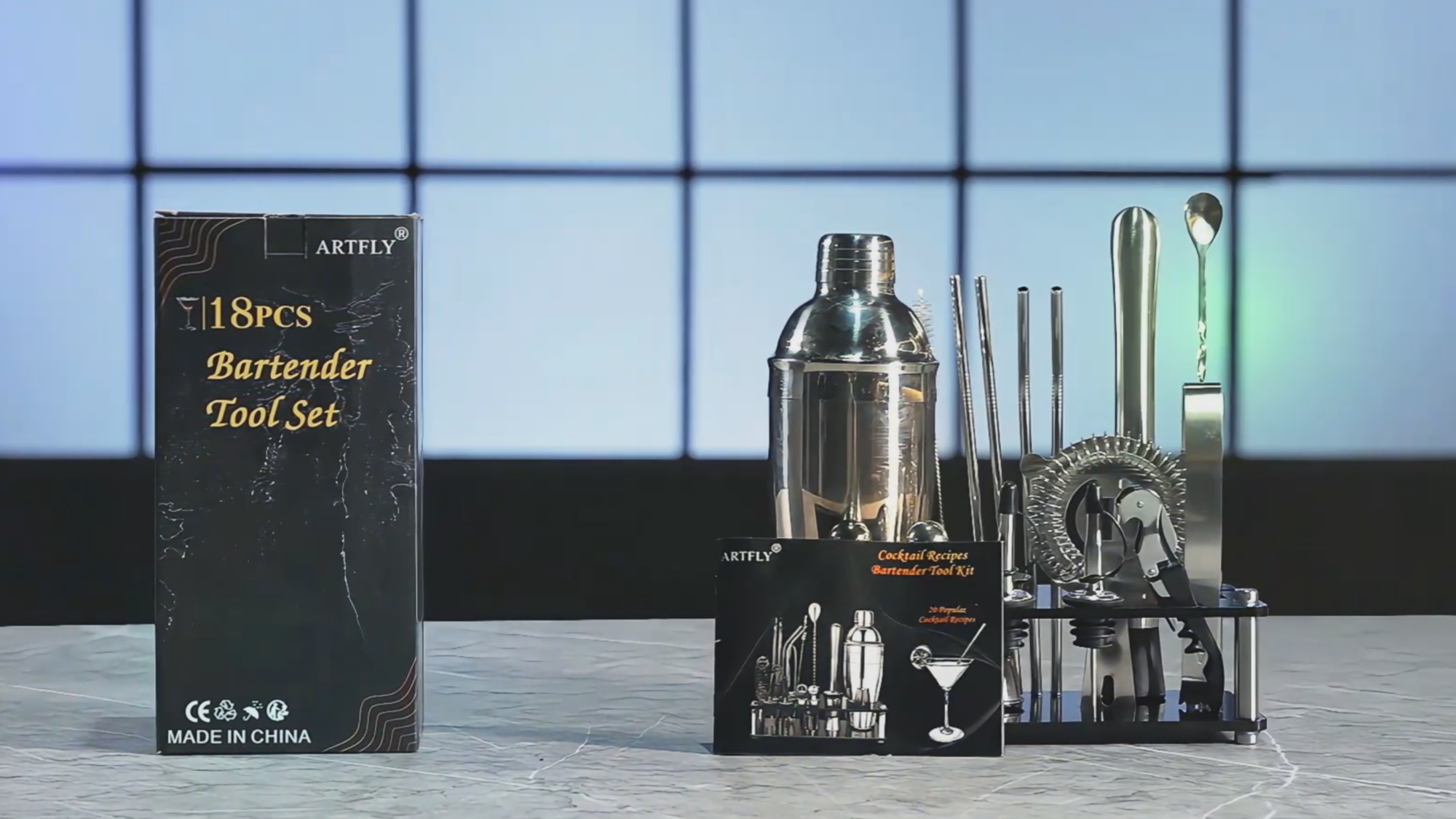 Amazon.com: ARTFLY 18-Piece Professional Cocktail Shaker Set and
