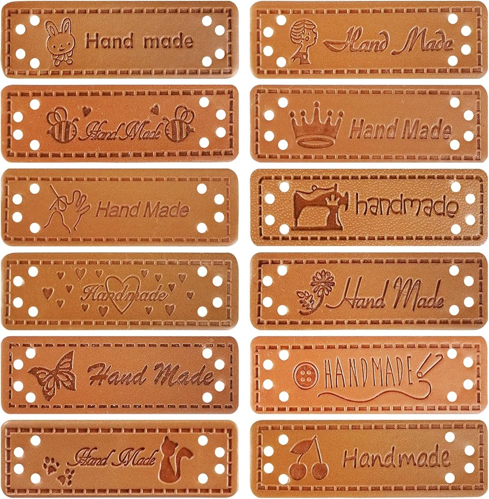 Amazon.co.jp: BEROZA 革タグ 全12種 刺繍タグ 布タグ 穴開け 合皮