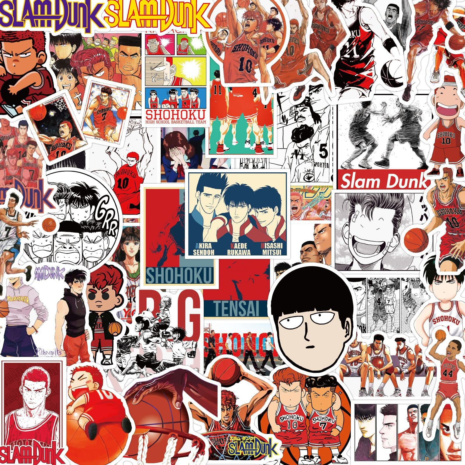 Amazon.co.jp: スラムダンク ステッカー 50枚セット Slam Dunk 流川楓