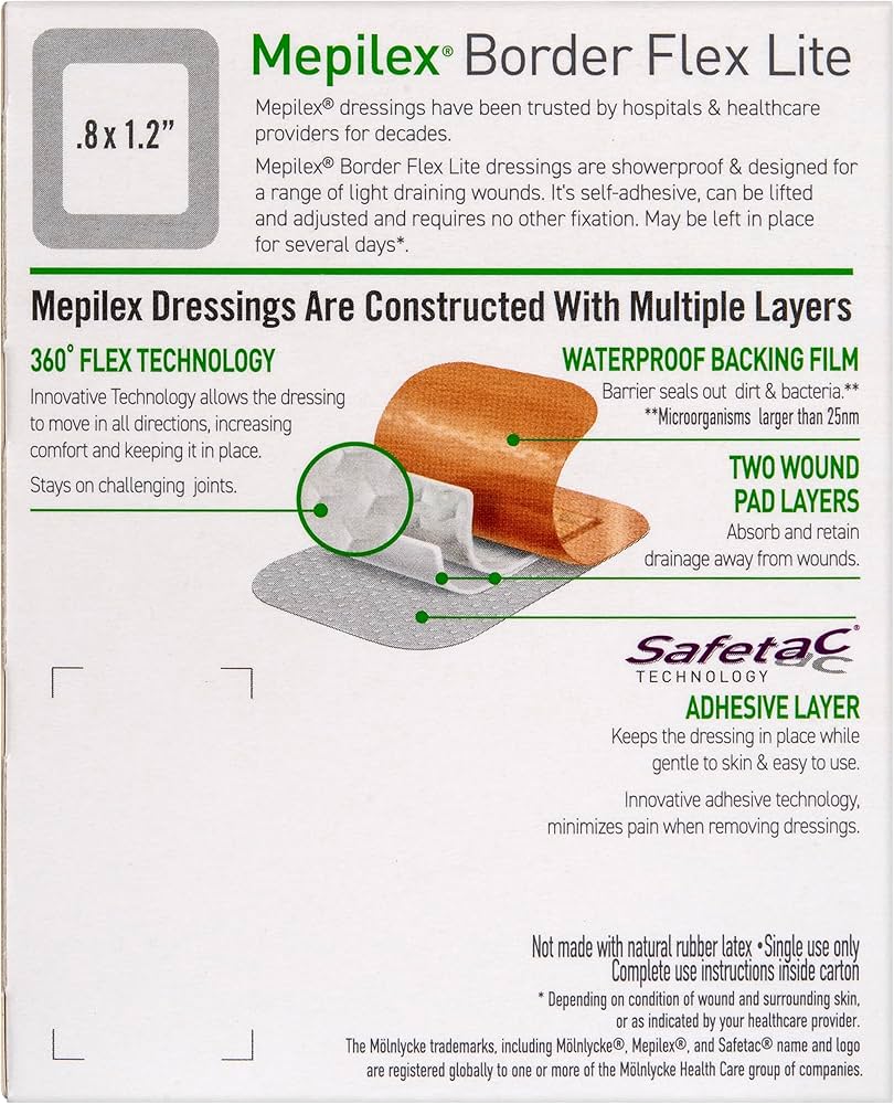 Amazon.com: Mepilex Border Flex Lite 1.6 x 2 in (4x5 cm) Hospital