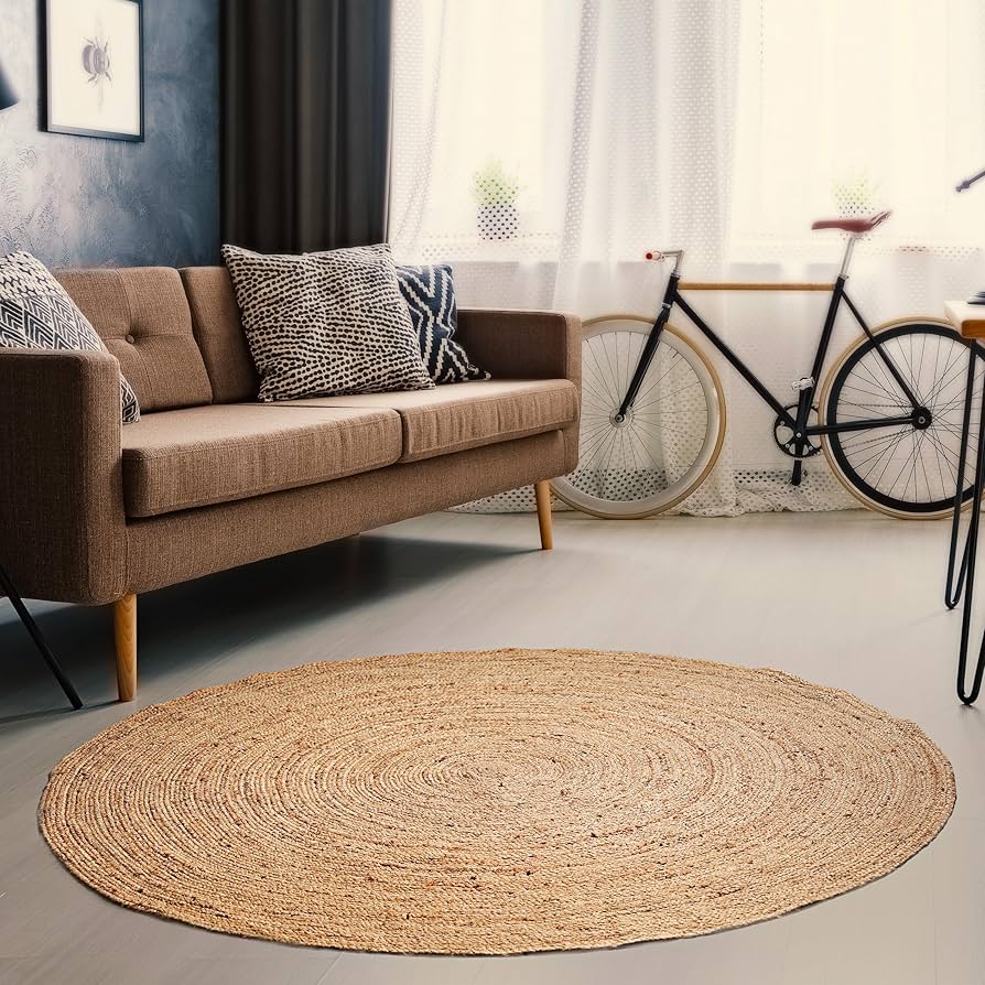 Amazon.com: Hausattire Hand Woven Jute Braided Rug, 4' Round