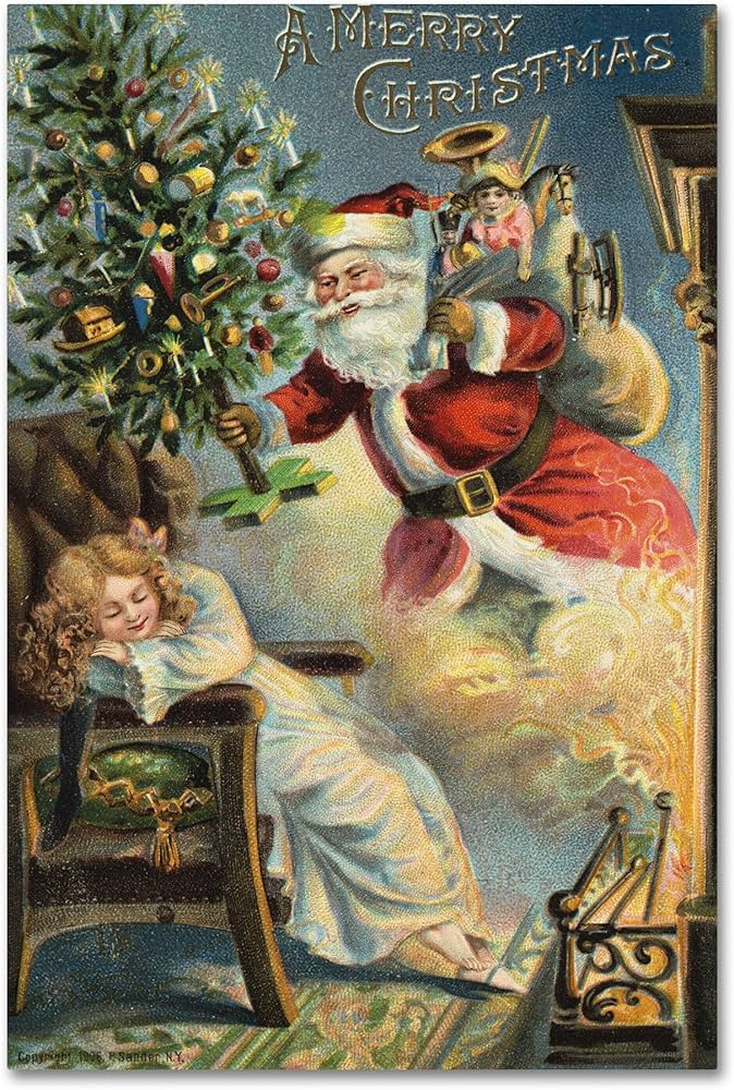 Amazon.com: Merry Christmas Santa by Vintage Apple Collection