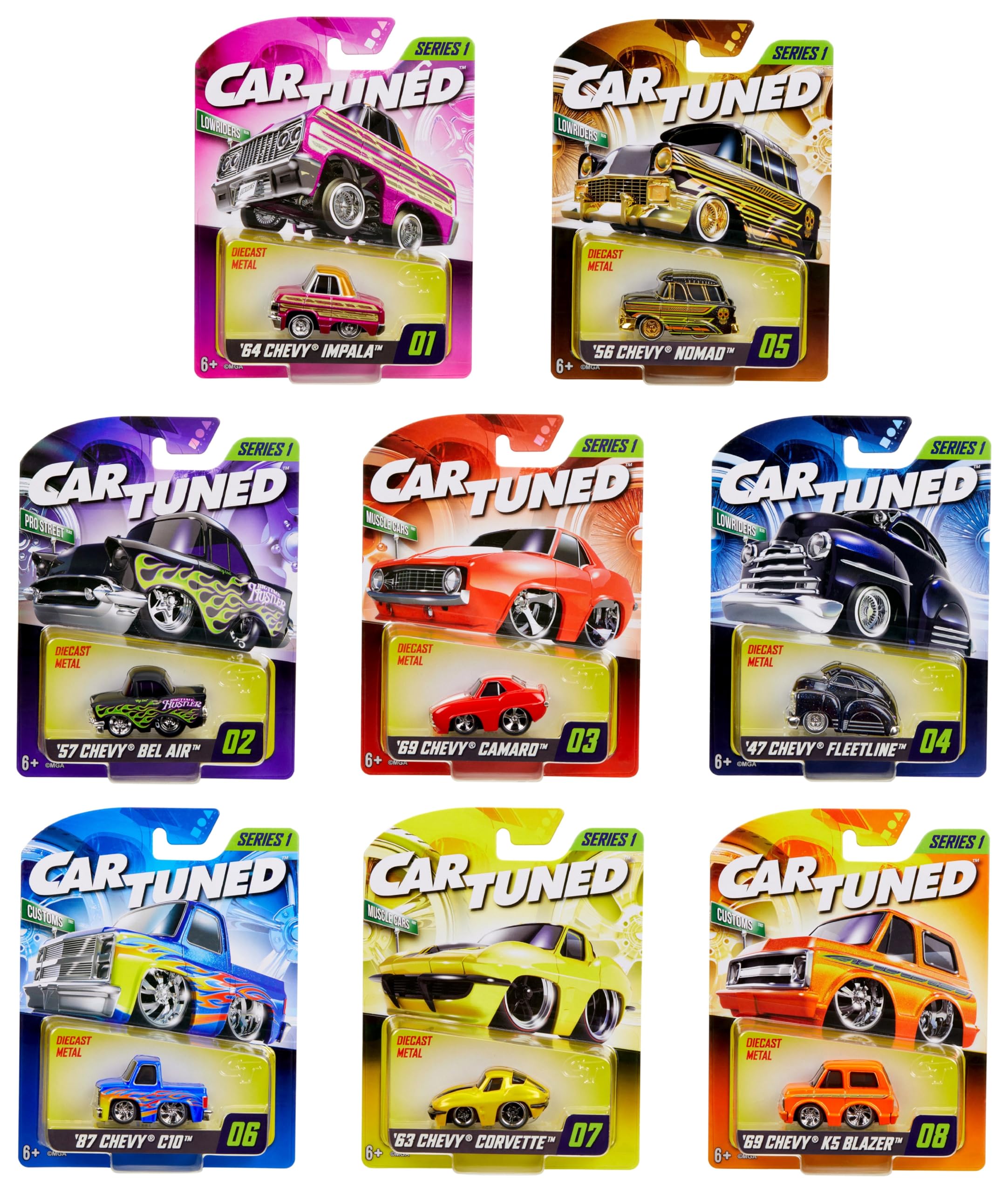 Amazon.co.jp: CarTunedシリーズ 1-8パック ダイキャスト車 対象年齢6