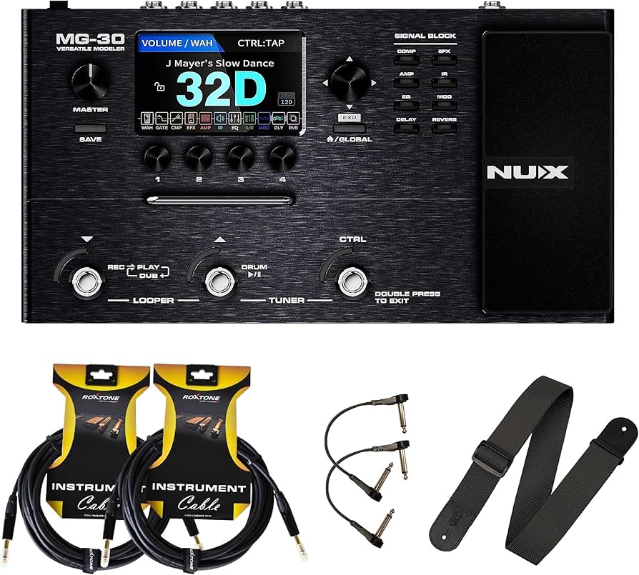 Amazon.com: NUX MG30 Guitar Multi-Effects Pedal Guitar/Bass