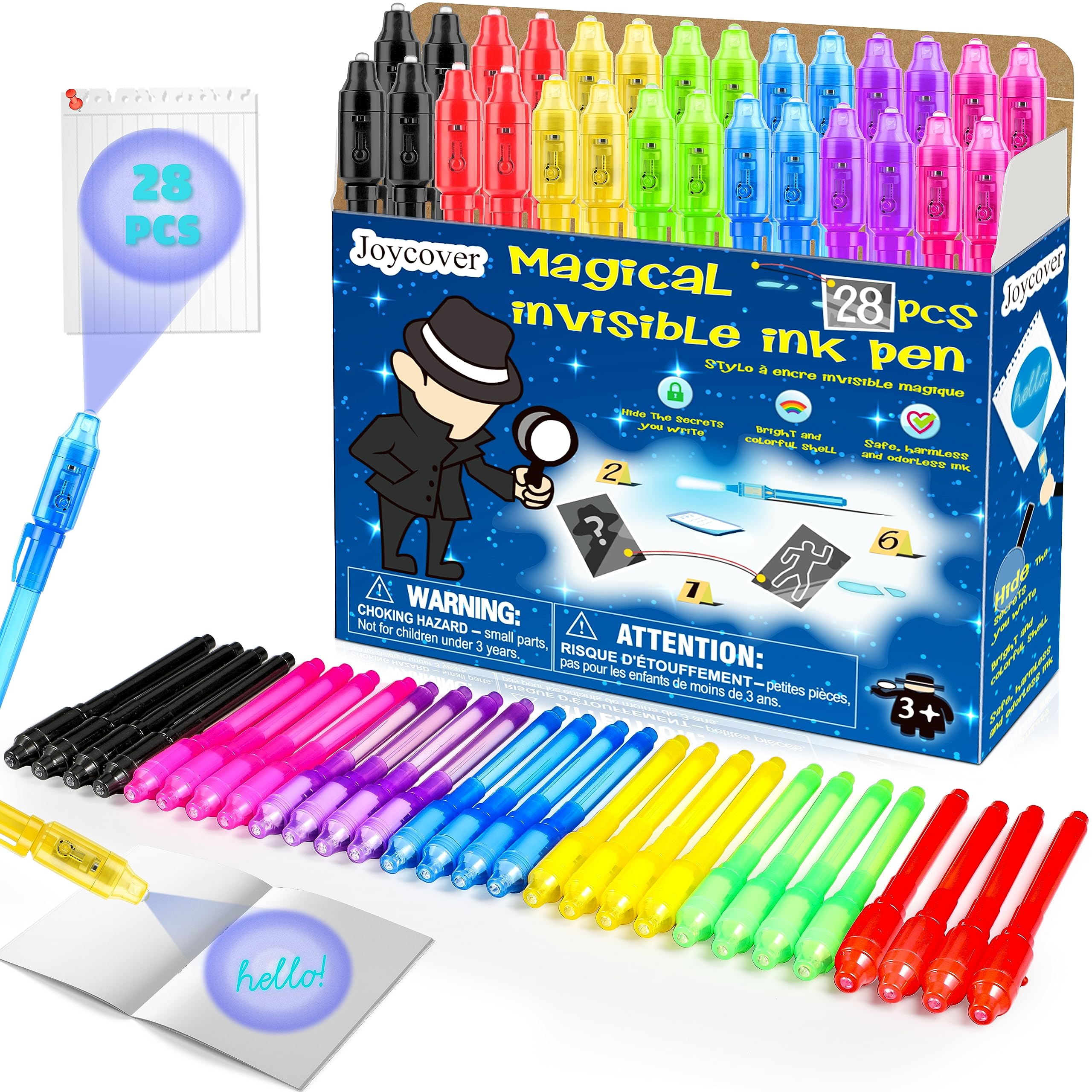 Amazon.com: Joycover Invisible Ink Pen with UV Light for Kids