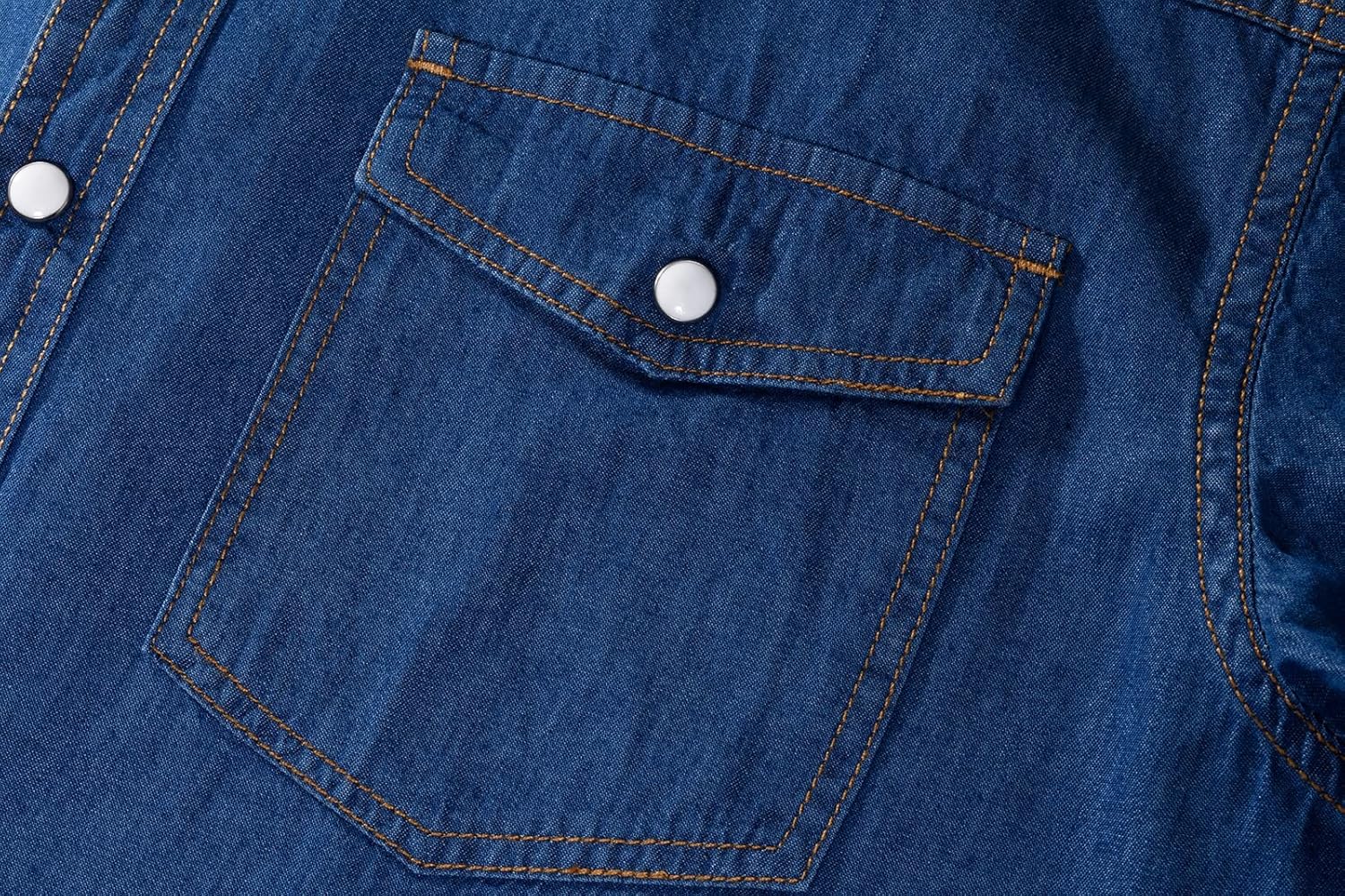 Amazon.com: SEVEN EAGLE Men's Long Sleeve Double Pocket Snap Demin