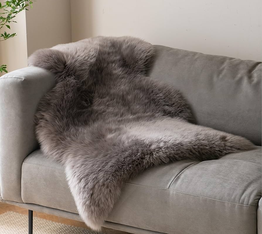 Amazon | MIMIER ムートンラグ 天然ムートン キャンプ 長毛 高級贅沢