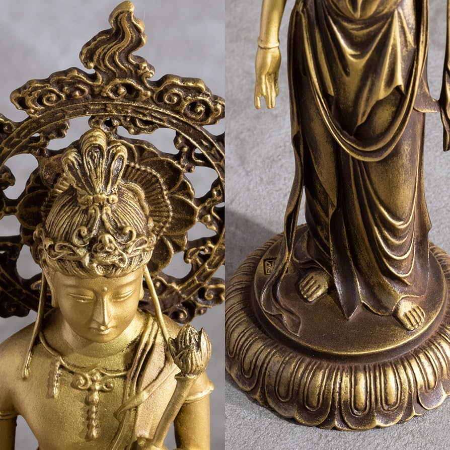 Amazon｜仏師銘版 聖観音菩薩 21.2cm 蝋型/青銅（ブロンズ）製 仏師