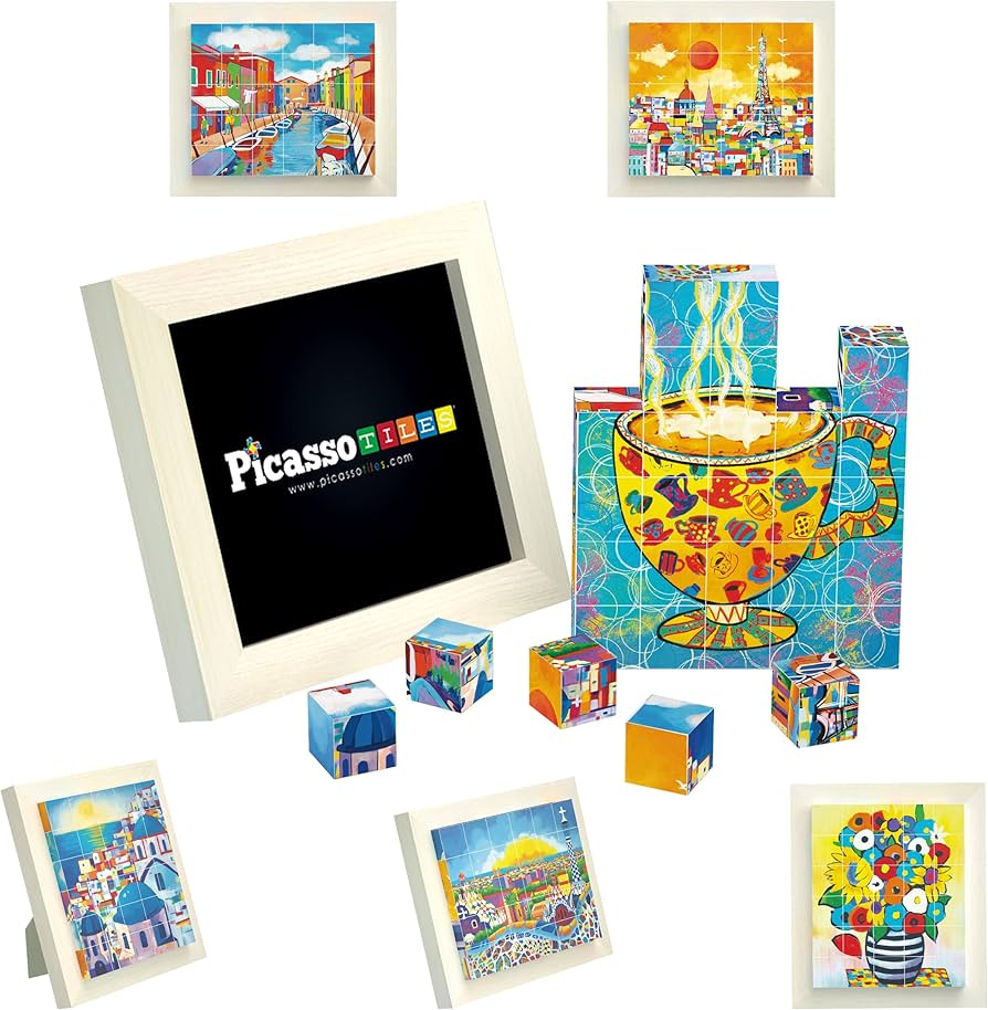 Amazon.co.jp: PicassoTiles 6-in-1 World Famous Painting Puzzles