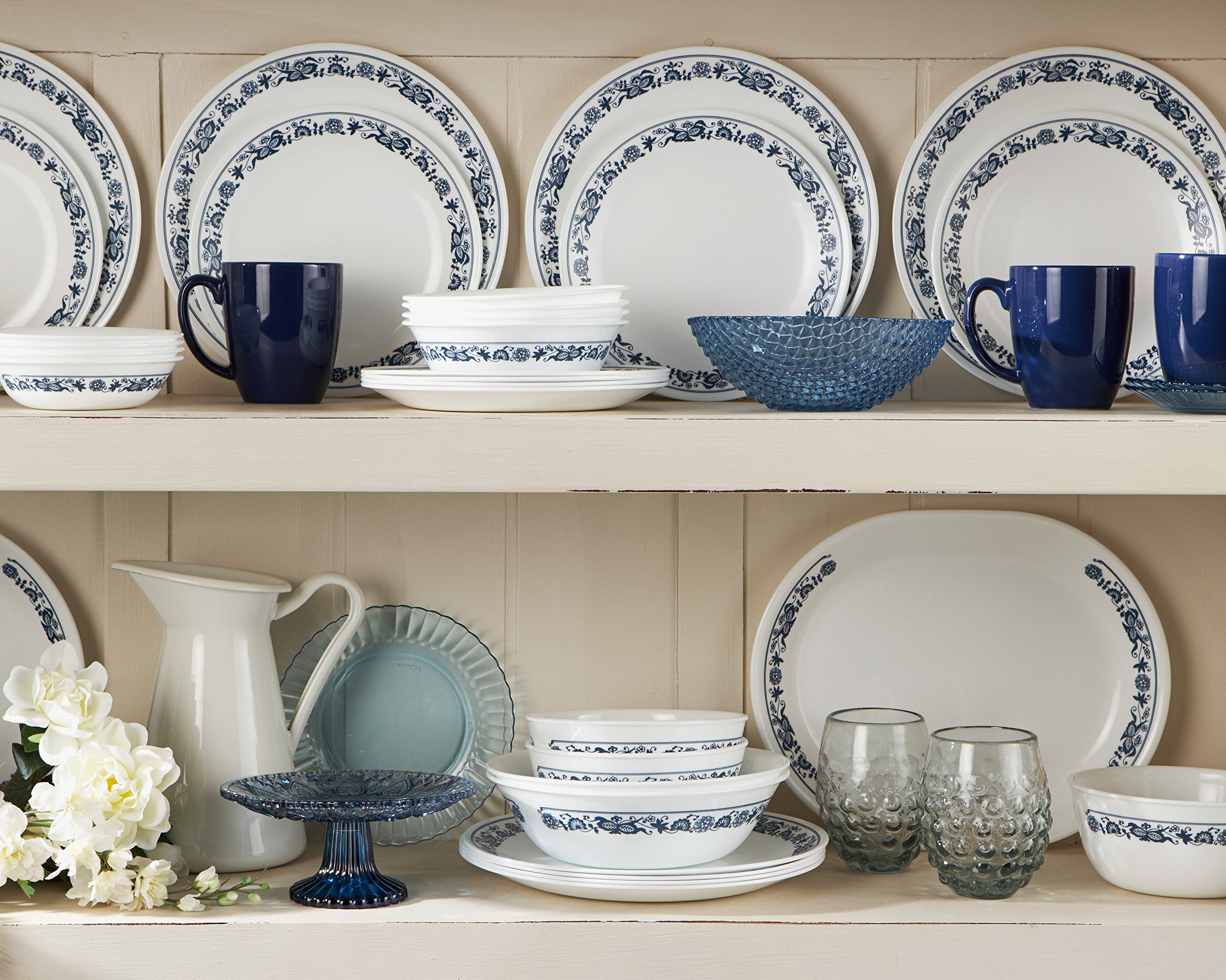 Amazon.com | Corelle 16 Piece Old Town Blue Livingware Dinnerware