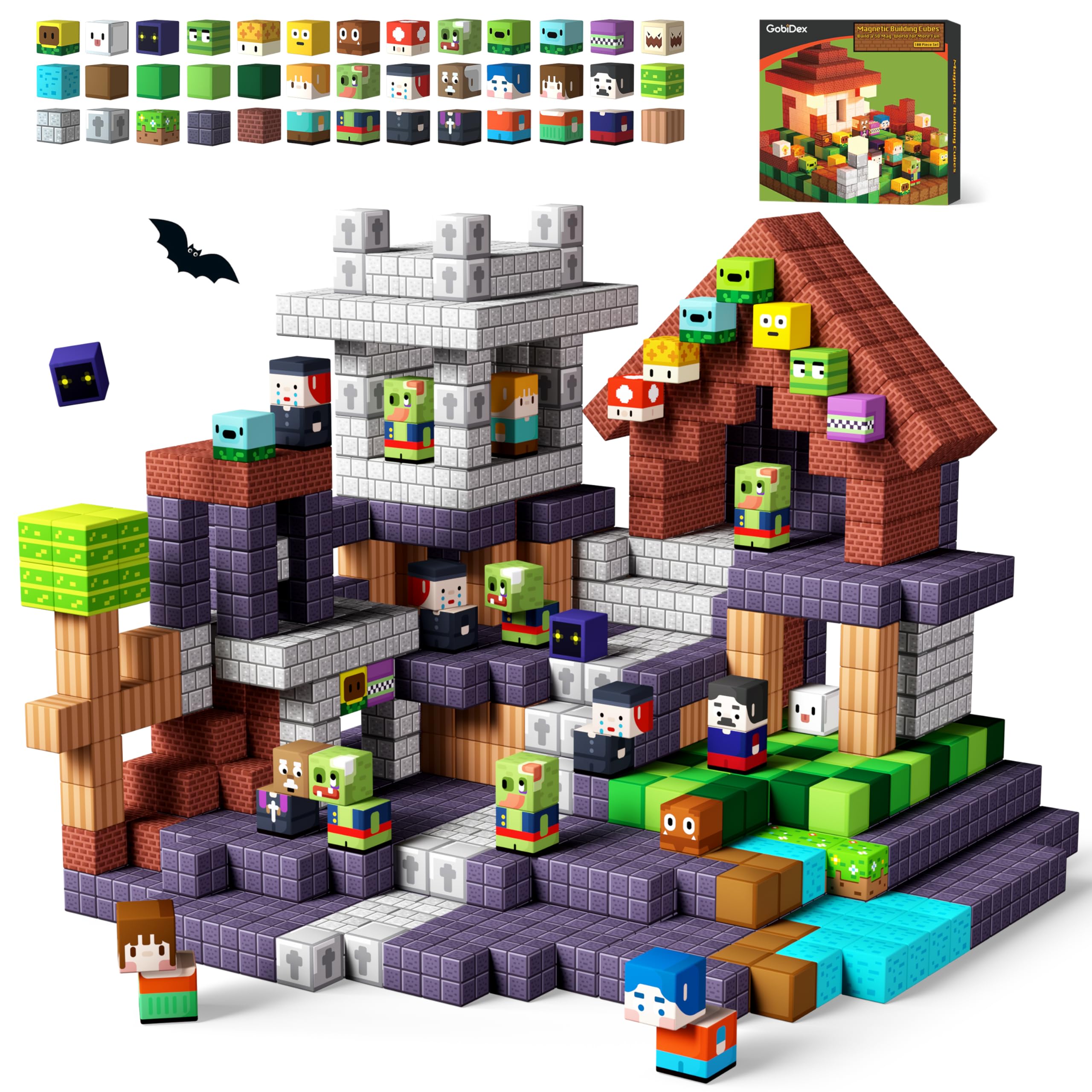 Amazon.co.jp: GobiDex 磁気ブロック 100個 ゲームベース キッズ