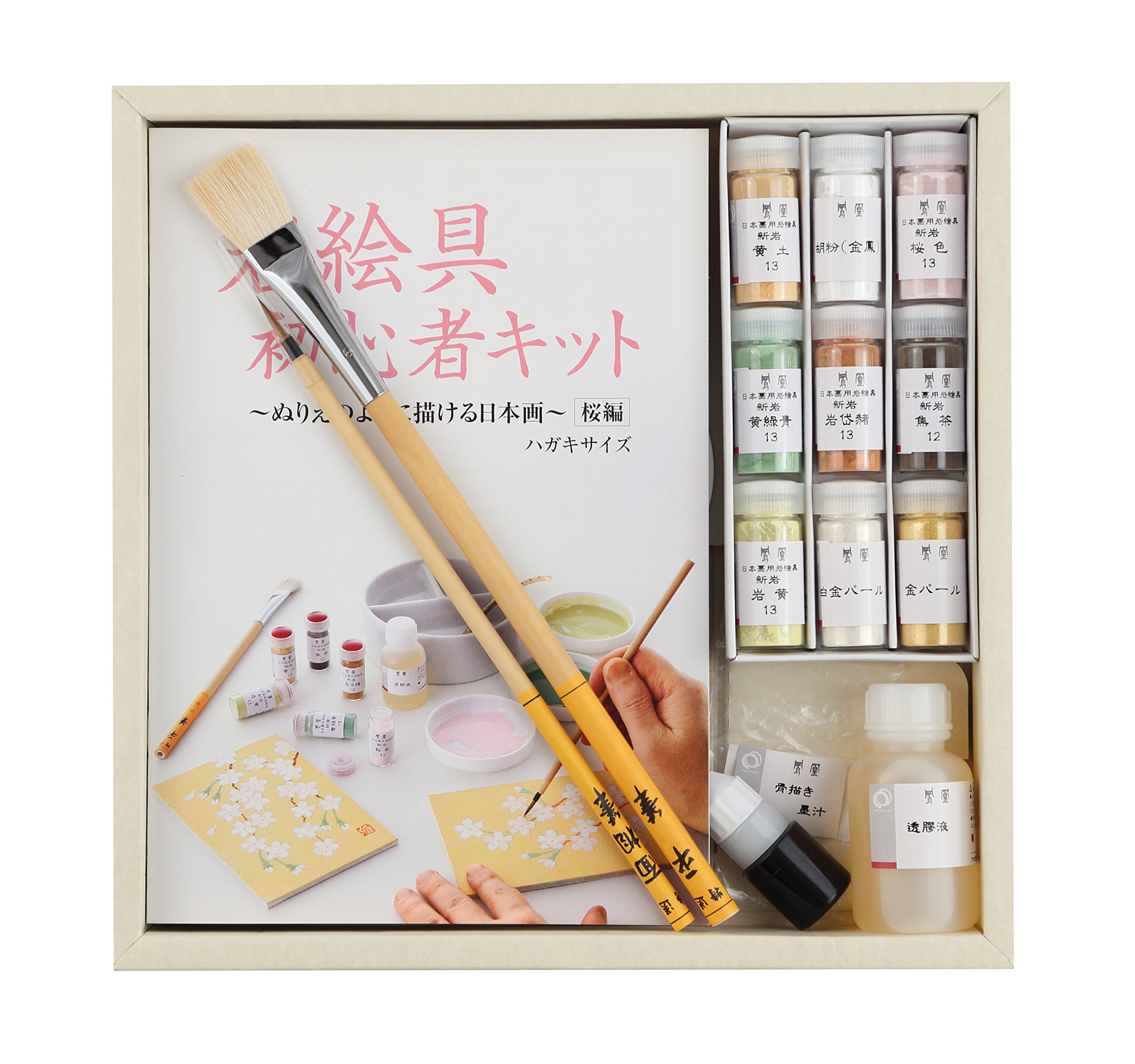 Amazon | ナカガワ胡粉 日本画用絵具 鳳凰 岩絵具 初心者キット 桜編