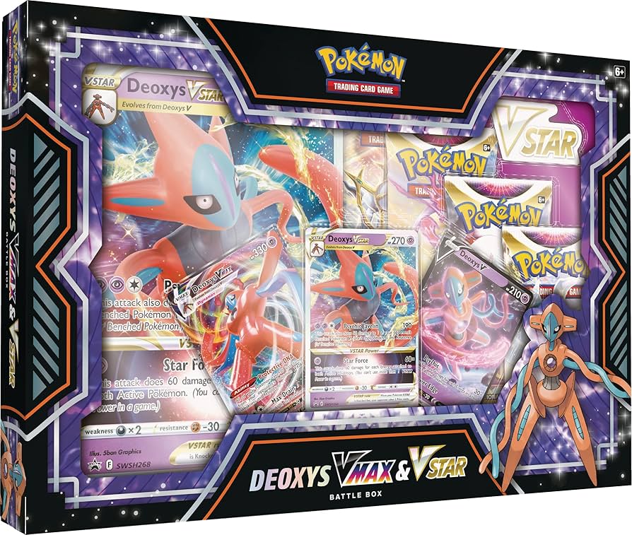 Amazon.com: Pokémon TCG: Deoxys VMAX & VSTAR Battle Box (3 Foil