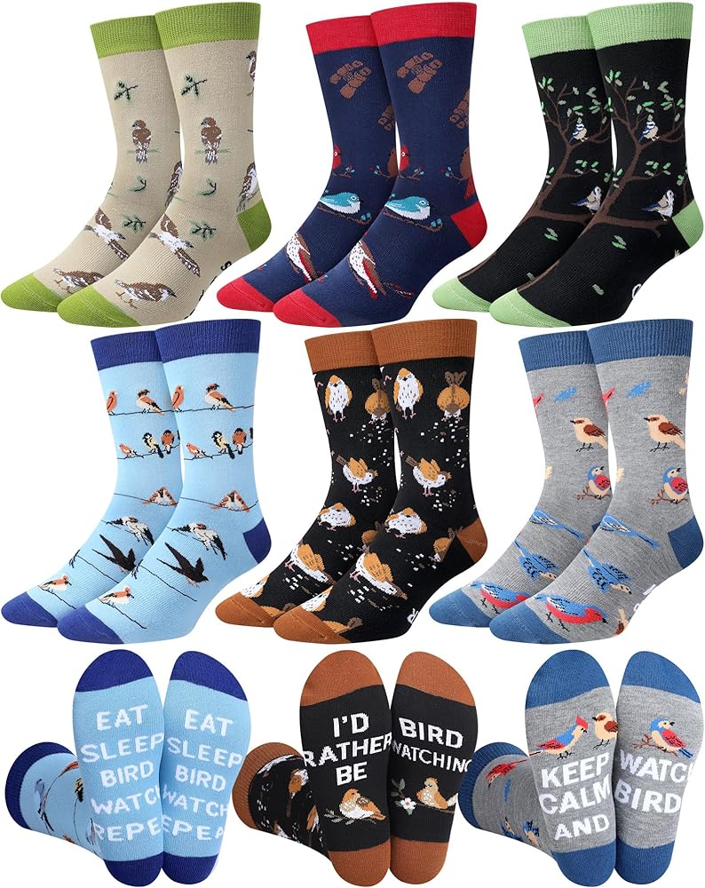 Amazon.com: Bonuci 6 Pairs Birds Socks for Men Fun Novelty Casual