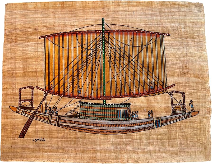 Amazon.co.jp: 古代エジプトの帆船、エジプト パピルスアートウォール
