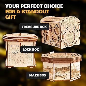 Amazon.com: ESC WELT Wooden Secret Treasure Box Puzzle Game Made