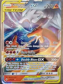 Amazon.com: Pokemon - Reshiram & Charizard Tag Team GX - 20/214