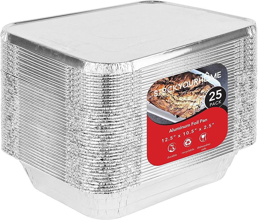 Amazon.com: Stock Your Home Foil Pans with Lids - 9x13 Aluminum