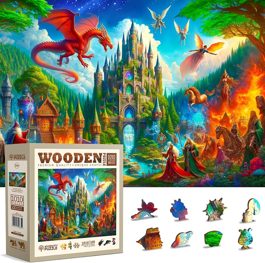 Amazon.com: WOODEN.CITY Wooden Puzzle 1000 Pieces - Fantasy Dragon