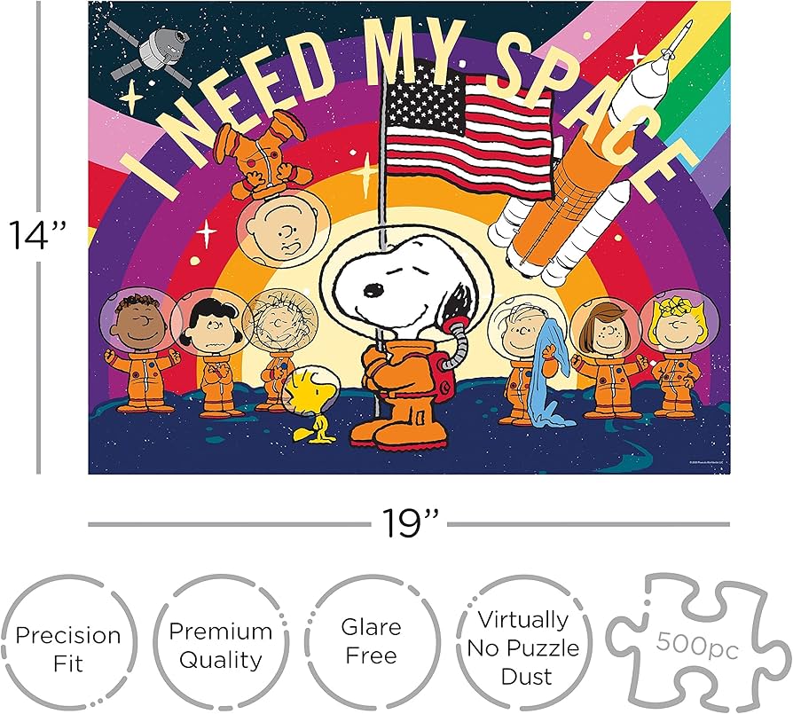 Amazon.com: AQUARIUS Peanuts Snoopy in Space Puzzle | 500 Piece