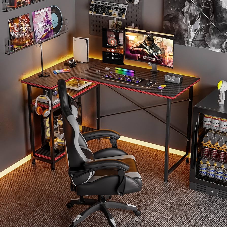Amazon | Victone ゲーミングデスク L字型 パソコンデスク「メーカー2