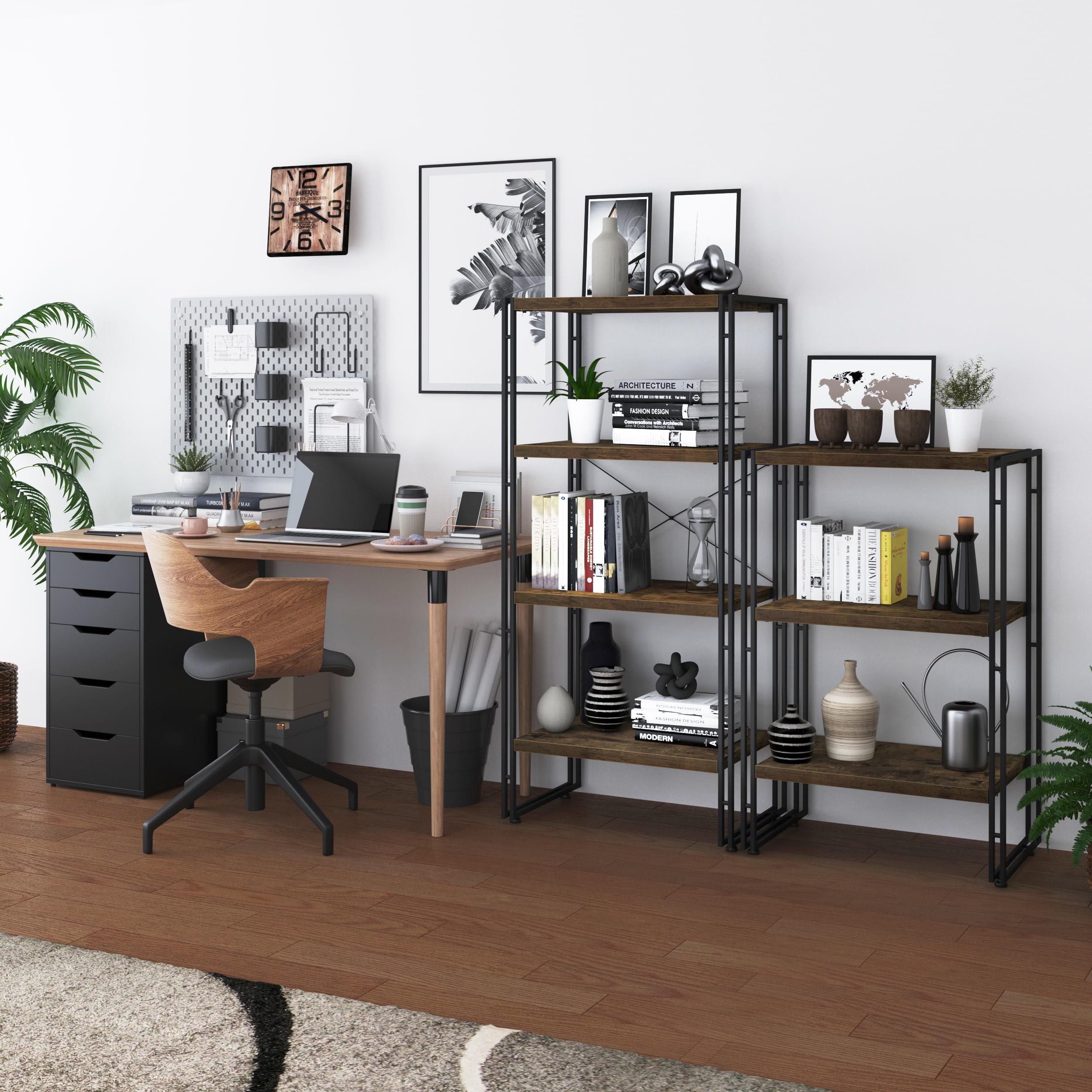 Amazon｜インテリア共和国 オープンシェルフ おしゃれ ラック 本棚