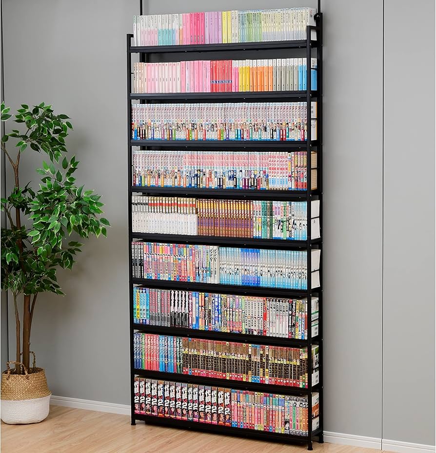 Amazon｜山善(YAMAZEN) 本棚 (突っ張り) 大容量 スリム 全体耐荷重180