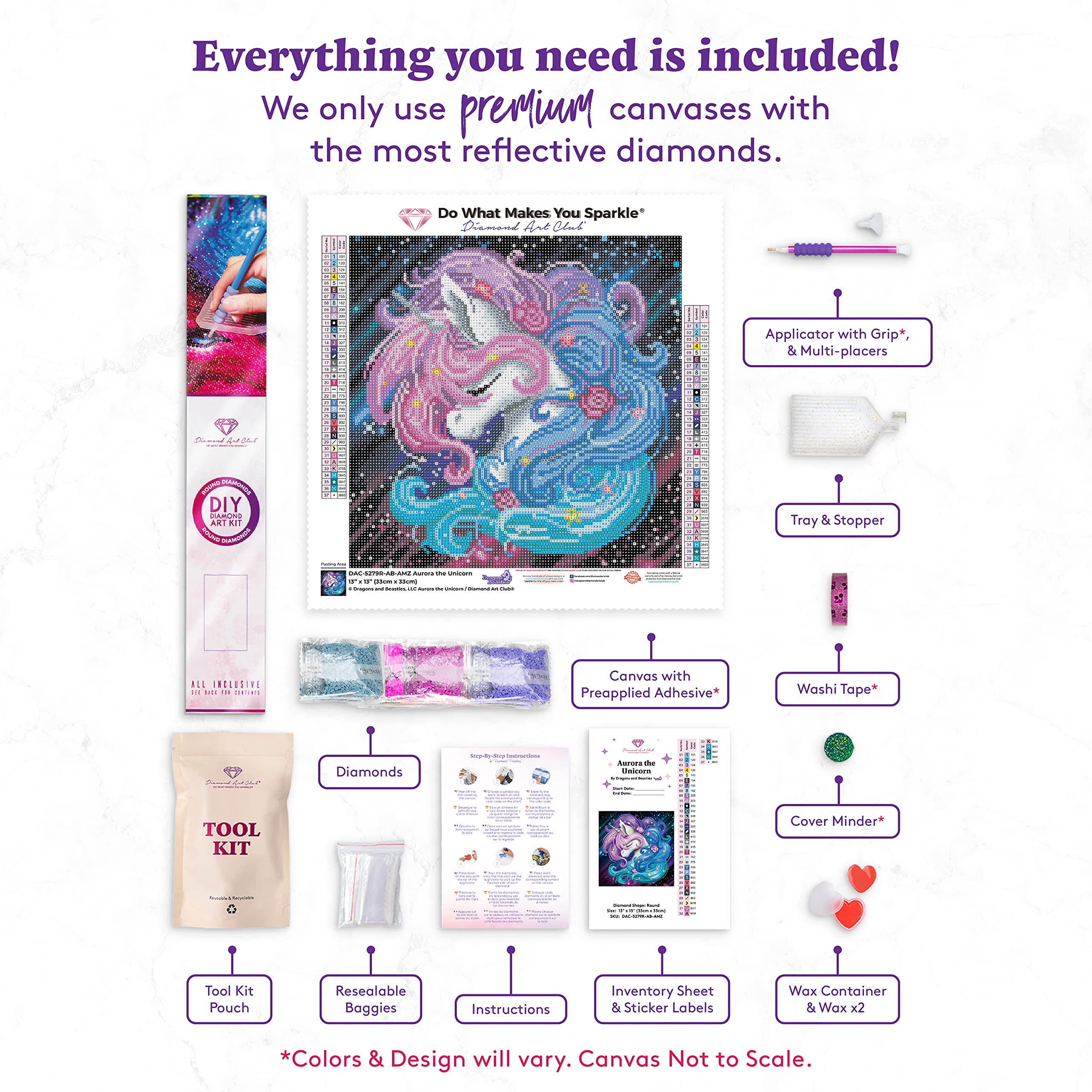 Amazon.co.jp: DIAMOND ART CLUB オーロラ ユニコーン ダイヤモンド