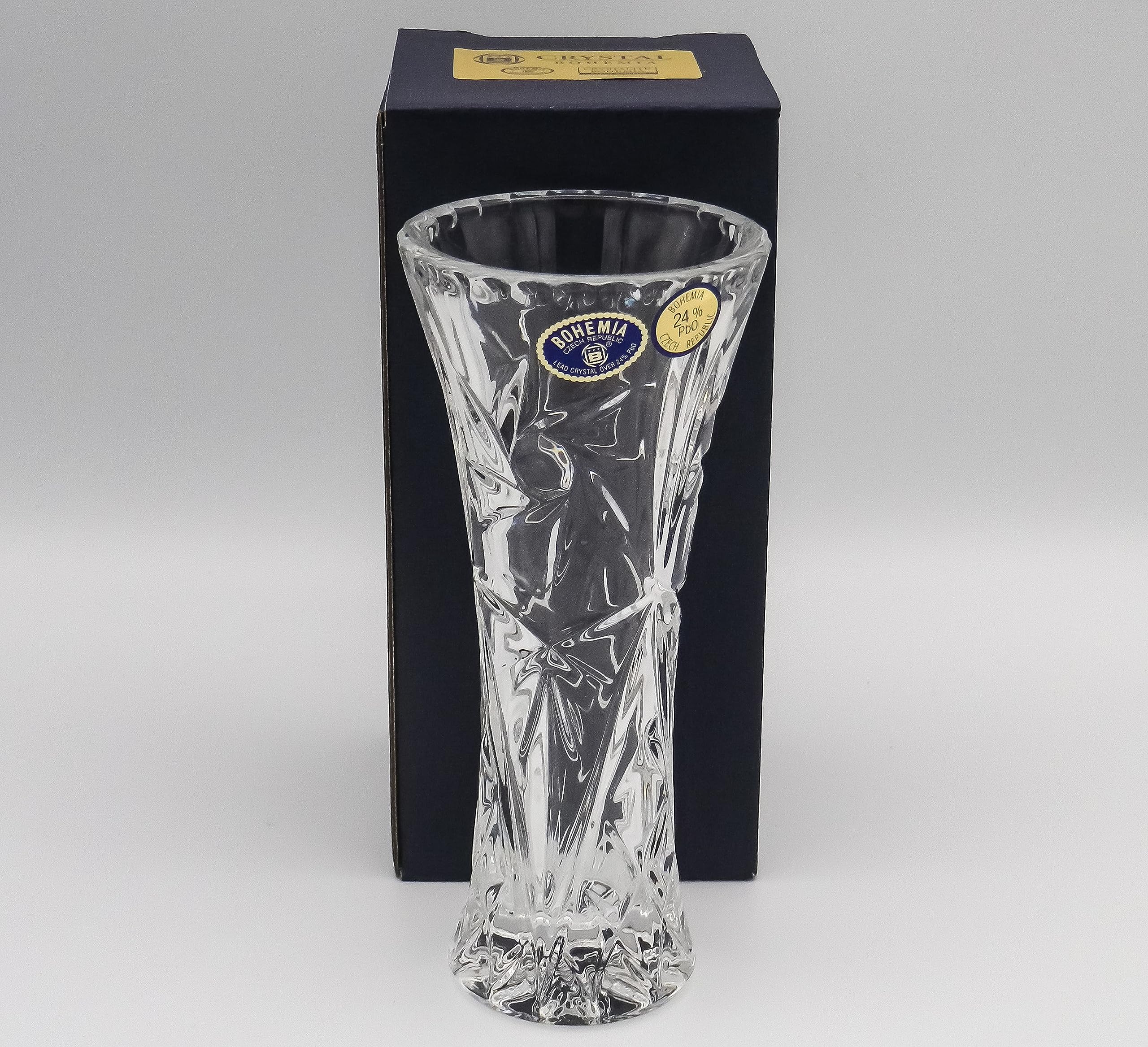 Amazon.co.jp: ボヘミアングラス クリスタル 花瓶 高さ15cm 80210