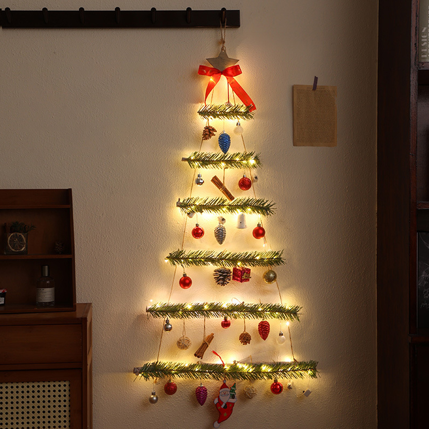 Amazon.co.jp: SMARTABL クリスマスツリー 壁掛けタイプ ラダーツリー