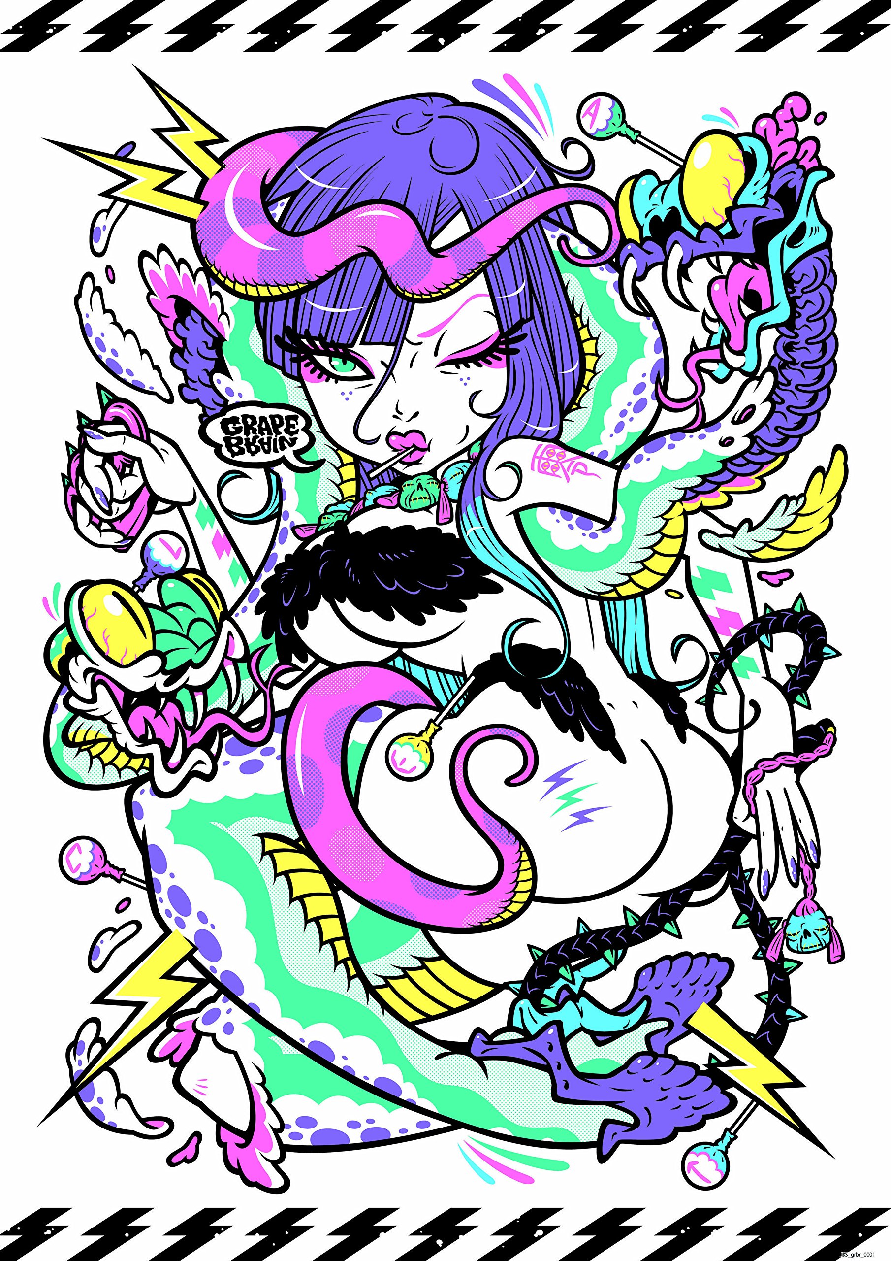 Amazon.co.jp: 【DXポスター】GRAPE BRAINのポスター イラスト P-A1