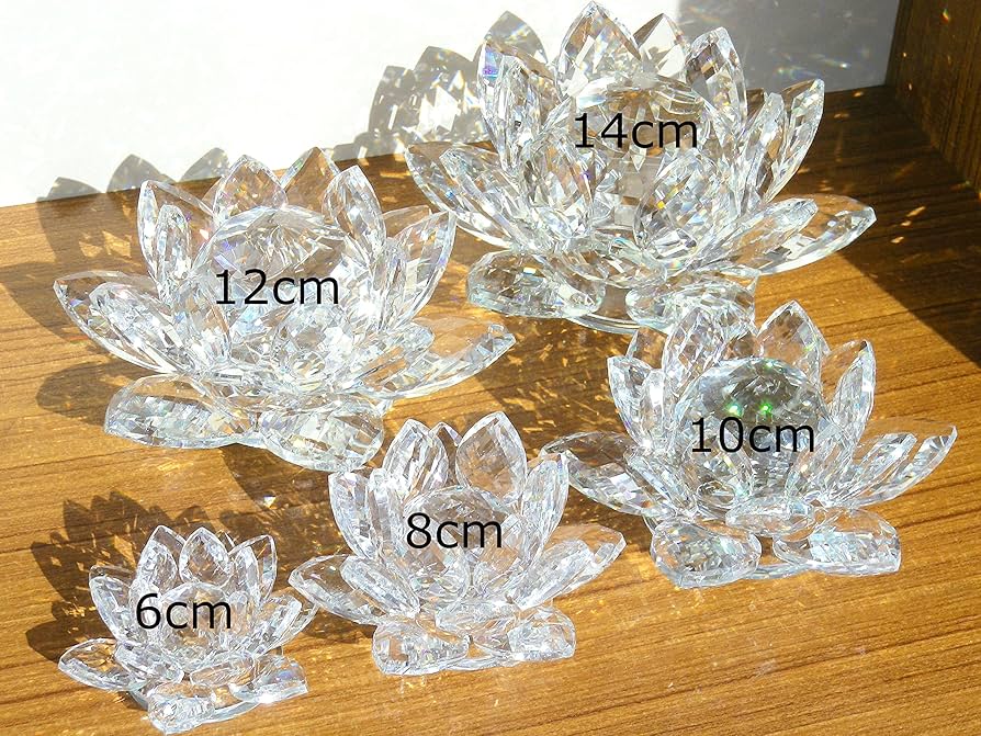 Amazon.co.jp: 蓮の花 クリスタル ガラス 置物 インテリア 花 ハス