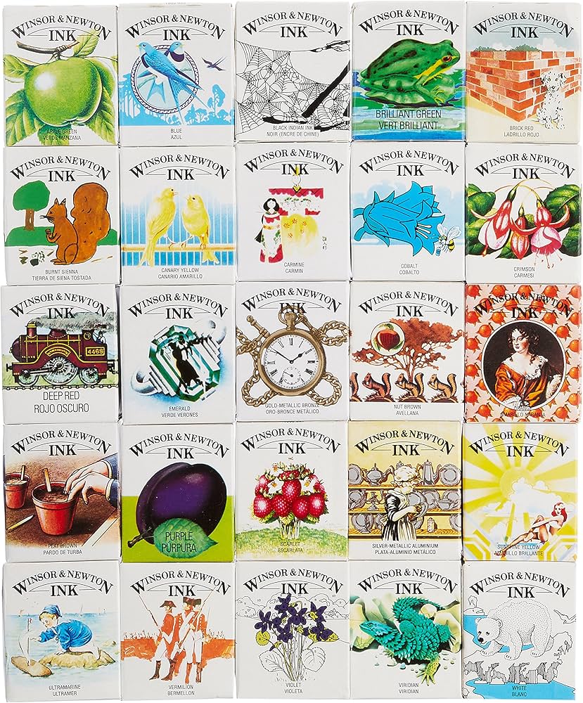 Amazon | ウィンザー＆ニュートン ドローイングインク 14ML 25C セット