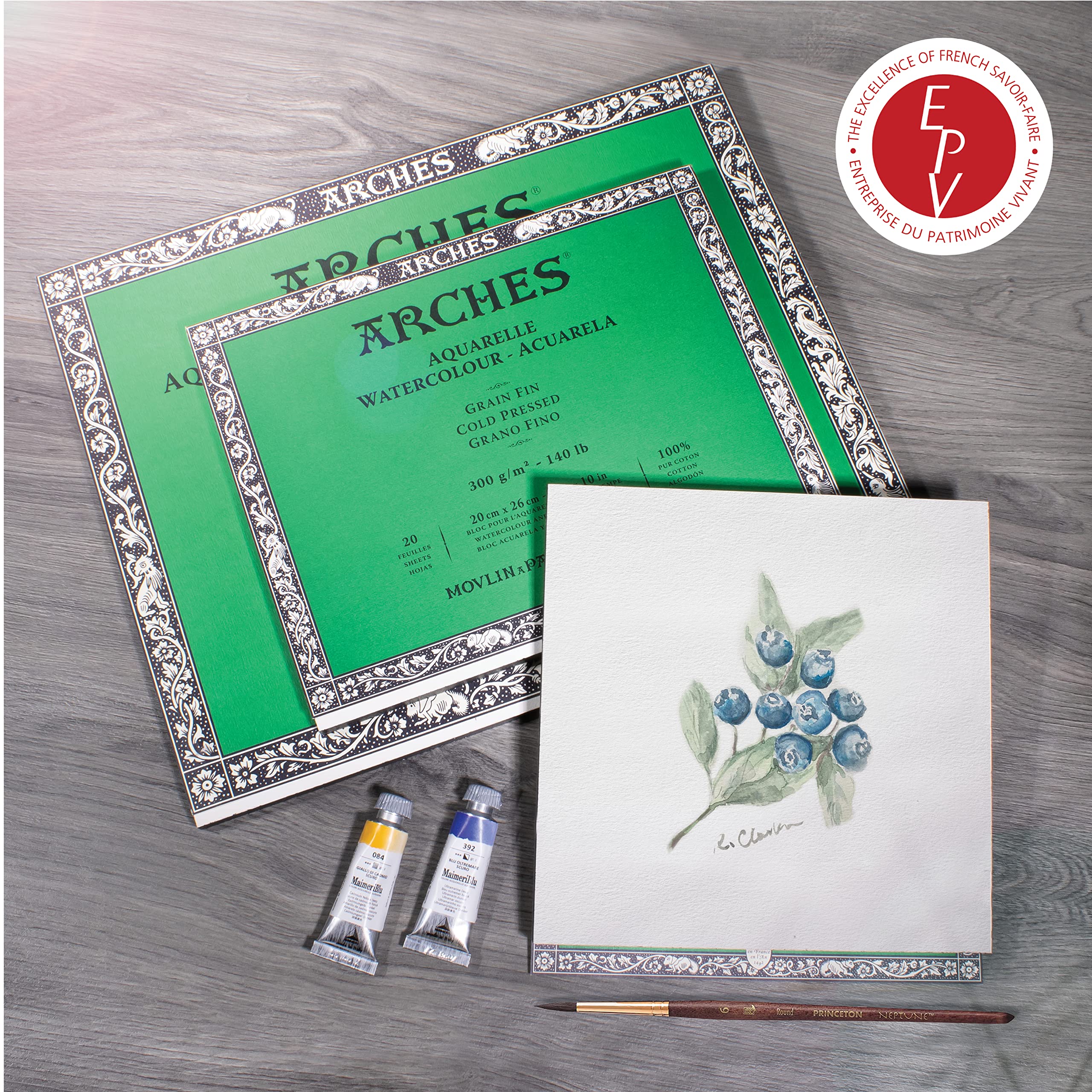 Amazon.co.jp: Arches アルシュ 水彩紙 ブロック 300g細目18X26 20枚