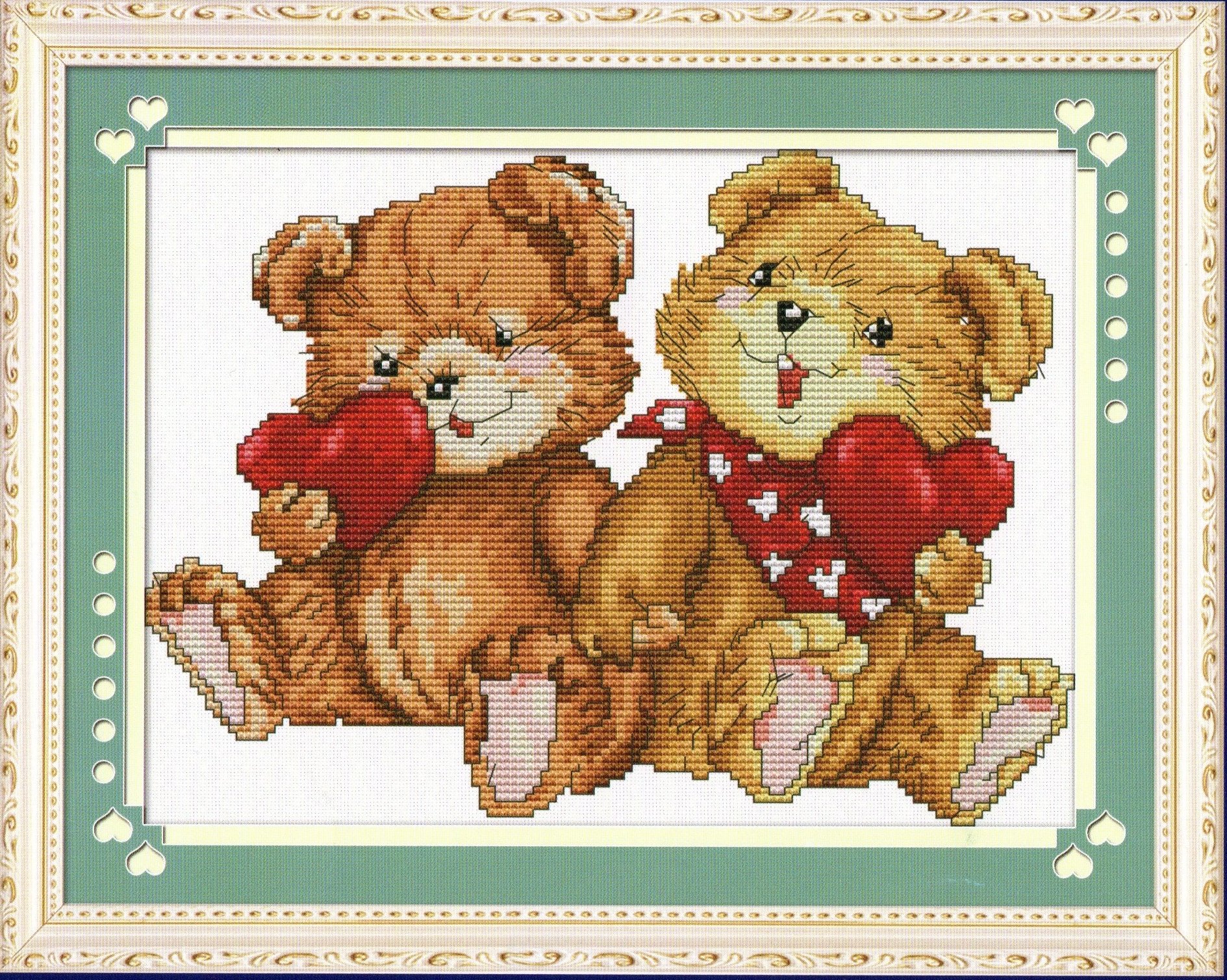 Amazon | クロスステッチ 刺繍キット sweetheart bear and love 恋人の