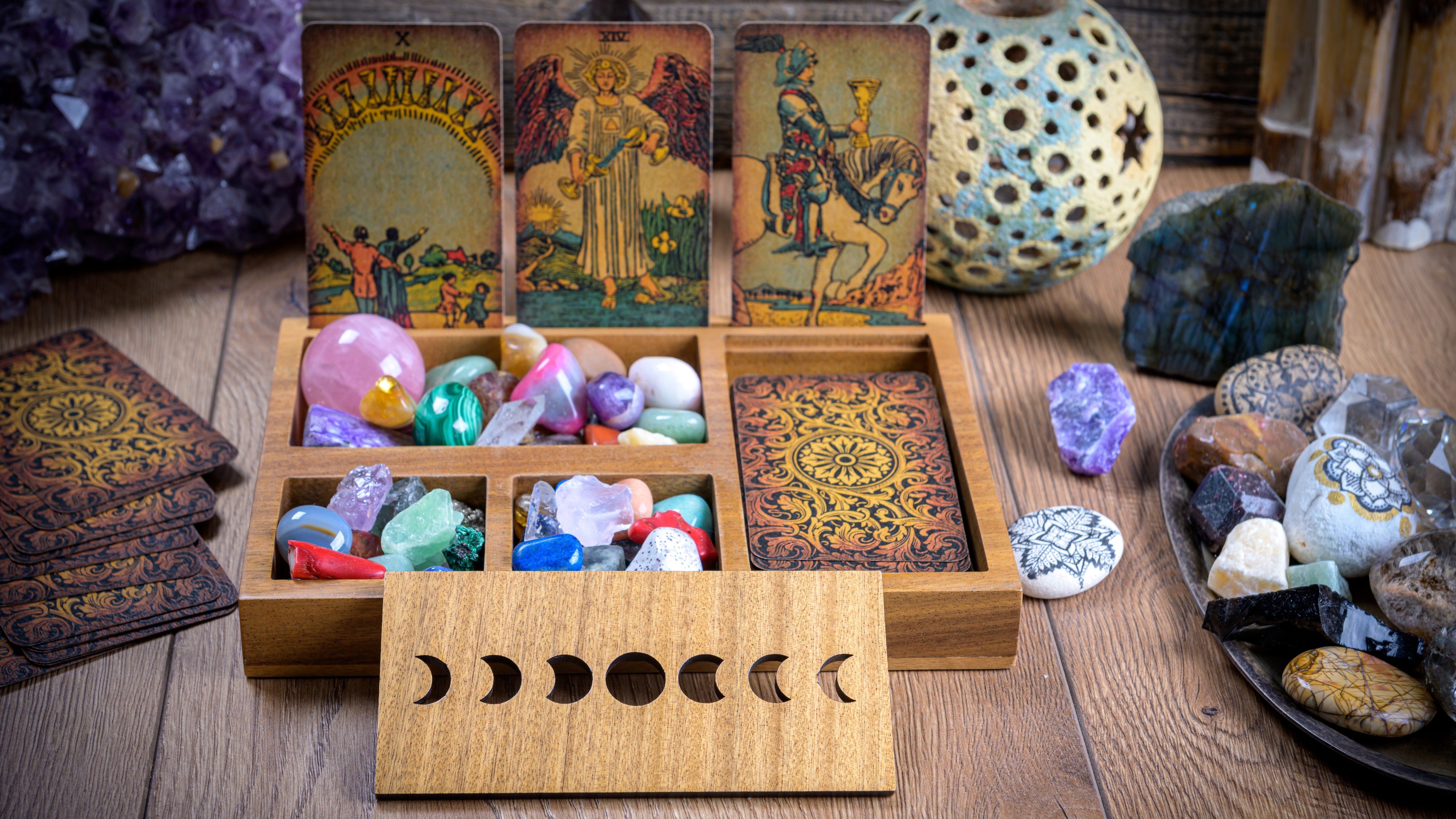 Amazon.com: Curawood Tarot Card Holder Stand Display & Deck Box