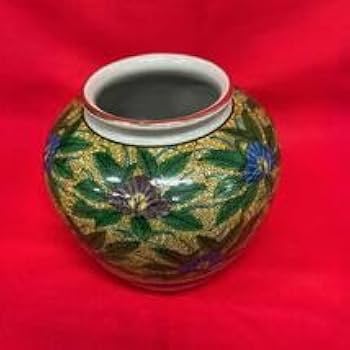 Amazon.co.jp: 伝統工芸品九谷焼 角福印 花瓶 色花 直径20cm 高さ18cm
