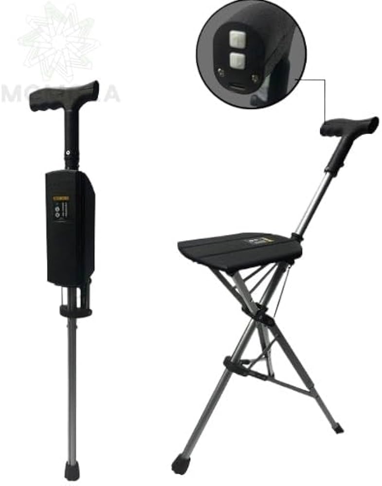 Amazon.co.jp: Momglaステッキチェア ニトリ 折りたたみ杖 持ち運び
