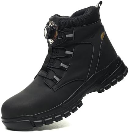 liyugen] 安全靴 ダイヤル式 ハイカット ブーツ 撥水 溶接 メンズ 厚底