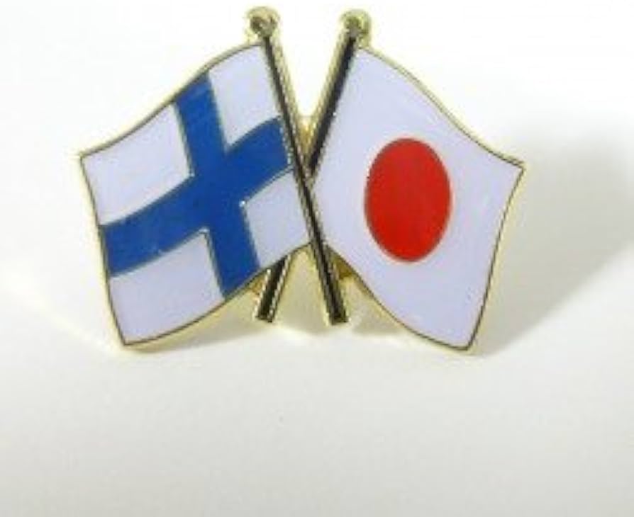 Amazon | 国旗ピンバッジ（日本・フィンランド友好旗） | バッジ