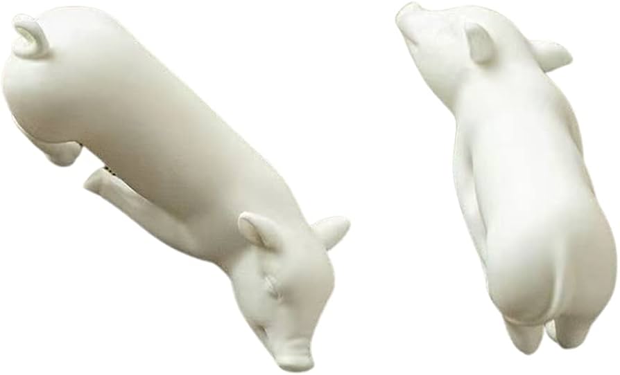 Amazon.co.jp: 眠くたまらない 白い豚 置物 オブジェ 動物 おしゃれ