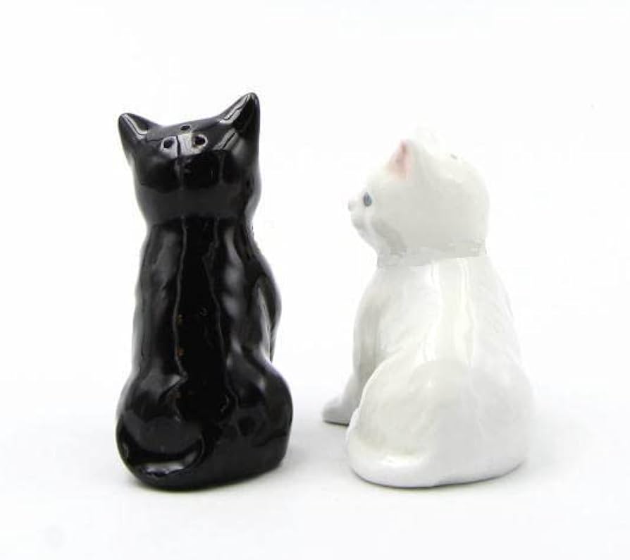 Amazon | 白猫 黒猫 ソルトアンドペッパー 塩胡椒入れ | Glorious