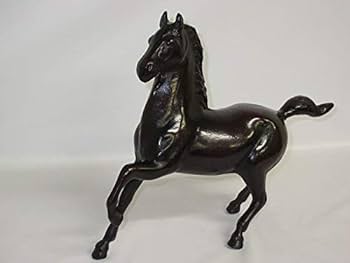 Amazon.co.jp: rn0016 馬の置物 鋳物 床飾 駆ける馬 金属工芸