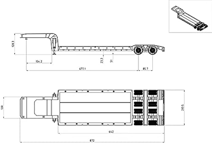 Amazon | 1/14 LESU 16輪低床トレーラー (本体) | プラモデル 通販